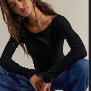 Free people most loved black long sleeve tee large